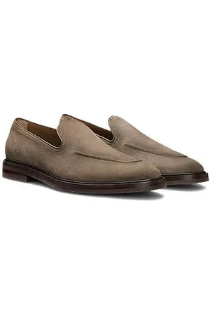 HUGO BOSS Suede loafers with leather piping