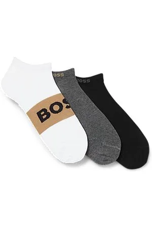 HUGO BOSS Three-pack of ankle-length socks in a cotton blend