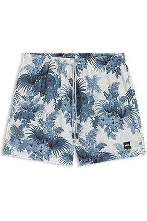HUGO BOSS Fully lined swim shorts with seasonal print