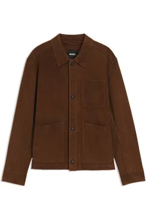 HUGO BOSS Regular-fit jacket in nappalan suede