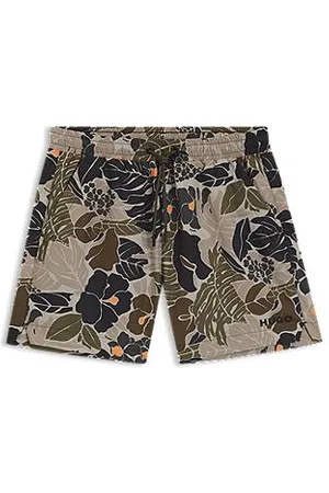 HUGO BOSS Quick-dry swim shorts with all-over print