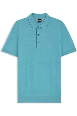 HUGO BOSS Regular-fit knit polo blended with cotton
