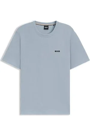 HUGO BOSS Waffle-structured pyjama T-shirt with embroidered logo