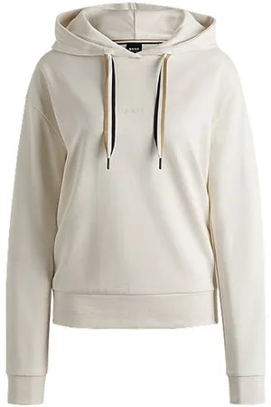 HUGO BOSS Logo-print hoodie with signature-stripe cords