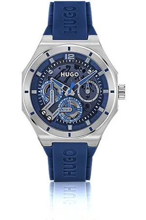 HUGO BOSS Skeleton-dial watch with silicone strap