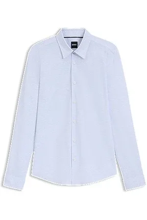 HUGO BOSS Slim-fit shirt in printed performance-stretch jersey