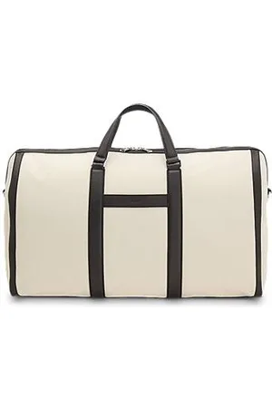 HUGO BOSS Canvas holdall with leather trims