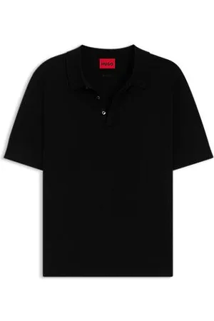 HUGO BOSS Knit polo with covered placket