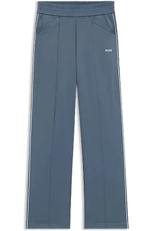 HUGO BOSS Straight-fit tracksuit bottoms with contrast logo and piping