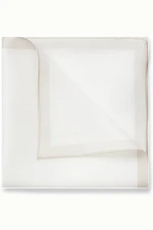 HUGO BOSS Plain pocket square with logo and border