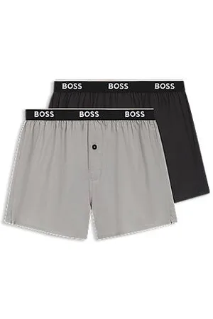 HUGO BOSS Two-pack of cotton pyjama shorts with logo waistbands