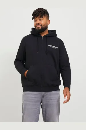 JACK & JONES Plus Size Printed Zip Hoodie