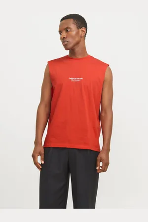 JACK & JONES Printed Crew Neck Tank Top