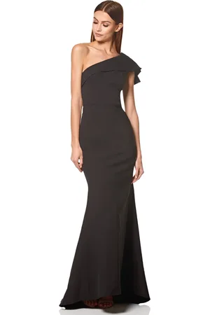 Jarlo Levine Ruffle Frill One Shoulder Maxi Dress, UK 6 / US 2 / EU 34 /