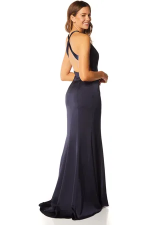 Jarlo Shoshana High Neck Maxi Dress with Asymmetrical Cross Back, UK 10 / US 6 / EU 38 /