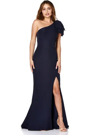 Jarlo Kayla One Shoulder Bow Detail Maxi Dress with Thigh Split, UK 12 / US 8 / EU 40 /