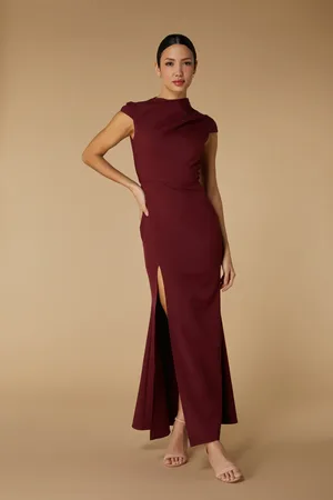Jarlo Kip High Neck Maxi Dress with Cap Sleeves, UK 6 / US 2 / EU 34 /