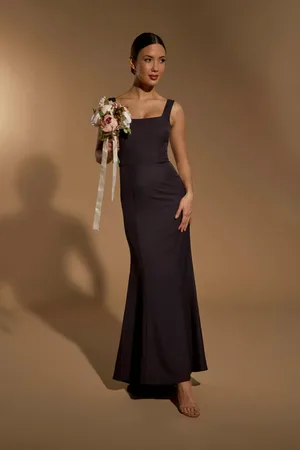 Jarlo Senia Square Neck Maxi Dress With Button Back, UK 6 / US 2 / EU 34 /