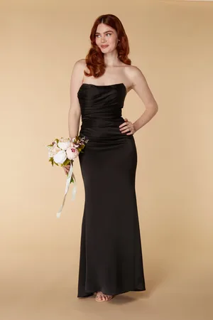 Jarlo Lisa Strapless Satin Maxi with Train, UK 10 / US 6 / EU 38 /