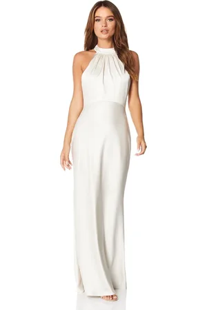 Jarlo Starlette Halter Neck Maxi Dress with Tie and Button Back Detail, UK 6 / US 2 / EU 34 /