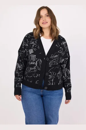 Joanie Clothing Lovelace Mathematics Print Oversized Cardigan - Medium (UK 12-14)
