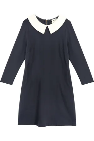 Joanie Clothing Suzy Contrast Collar Jersey Swing Dress - -SMALL (UK 8-10) - Sustainable Organic Cotton