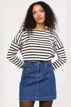 Joanie Clothing Community Clothing X Joanie - Seberg Monochrome Breton Stripe Top - Small (UK 8-10)