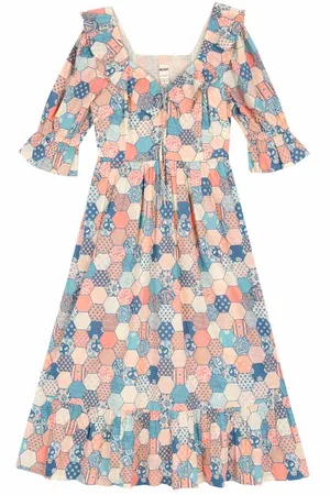 Joanie Clothing Serenity Patchwork Print Prairie Dress - UK 10