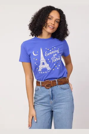 Joanie Clothing Sharmilla Evening In Paris Graphic Slogan Tee-L (UK 16-18) - Sustainable Organic Cotton