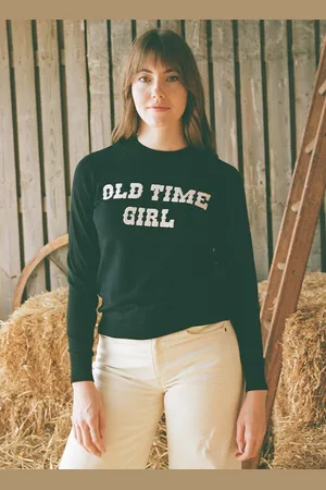 Joanie Clothing Jolene Old Time Girl Slogan Knit-SMALL (UK 8-10)