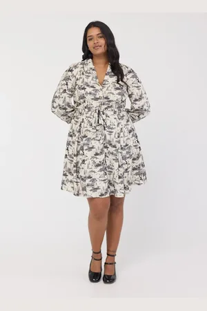 Joanie Clothing Barbara Toile De Jouy Print Button-Through Dress- UK 10
