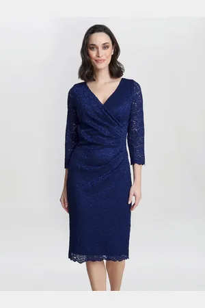 Gina bacconi denise 2024 lace dress blue