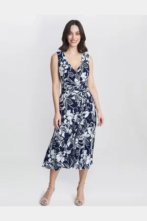 Gina bacconi 2024 denise dress blue