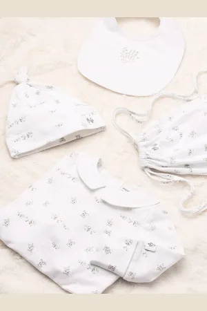 Angel & Rocket Baby Floral Onesie & Hat Set