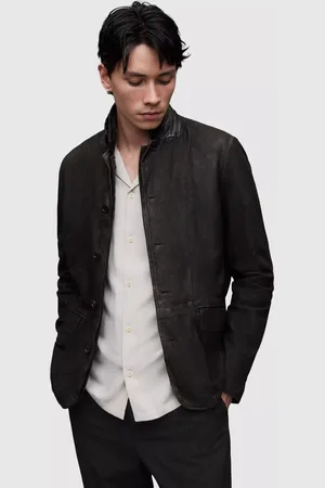 AllSaints Survey Brushed Leather Blazer