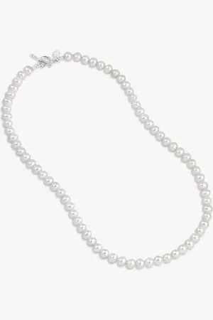 Dower & Hall Freshwater Pearl Collar Necklace, White/