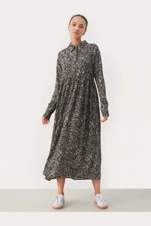 Part Two Lissandra Abstract Long Sleeve Midi Dress