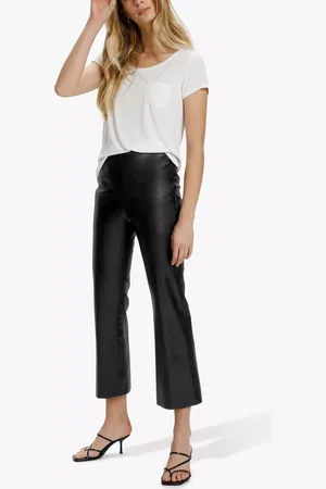 Soaked in Luxury Kaylee Faux Leather Kick Flare Trousers