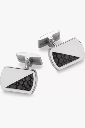 Hoxton Leather Inlay Rectangle Cufflinks