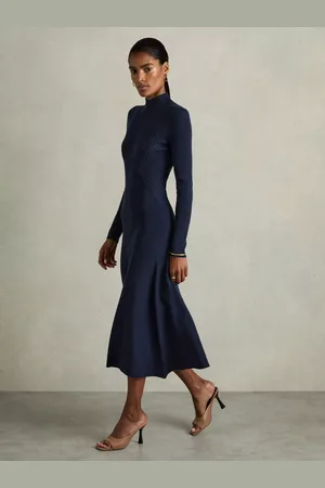 Reiss Hannah Fluted Knit Dress