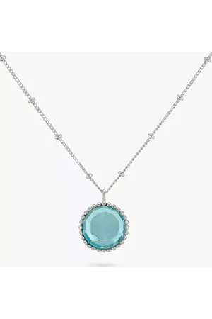 Auree Barcelona Personalised Birthstone Sterling Silver Beaded Pendant Necklace