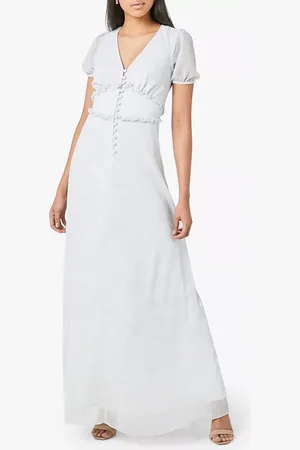 Maids to Measure India Print Open Back Chiffon Dress