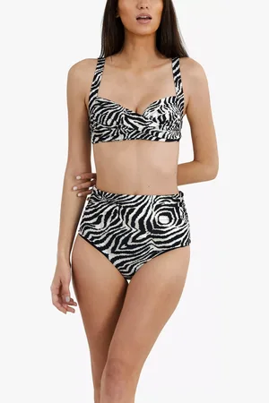 Panos Emporio Chara Zebra Print Fold Down Bikini Bottoms