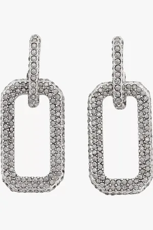 AllSaints Geometric Link Pave Drop Earrings