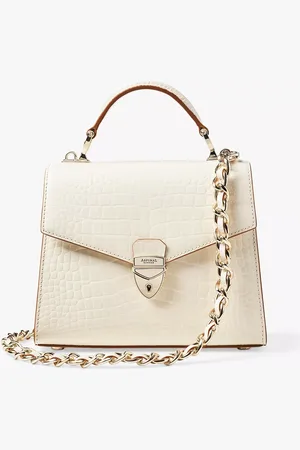 ASPINAL OF LONDON Midi Mayfair 2 Croc Leather Cross Body Bag