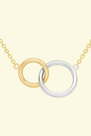 IBB 18ct Two-Tone Gold Link Rings Chain Necklace