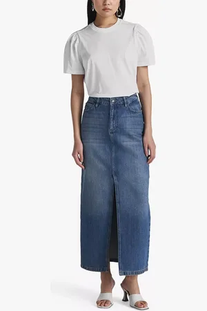 Twist & tango Hattie Organic Cotton Rigid Midi Denim Skirt