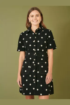 Yumi Daisy Corduroy Shirt Dress