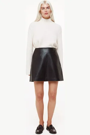 Whistles Petite Leather A-Line Mini Skirt