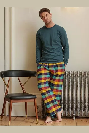 British Boxers Check Brushed Cotton Pyjama Trousers